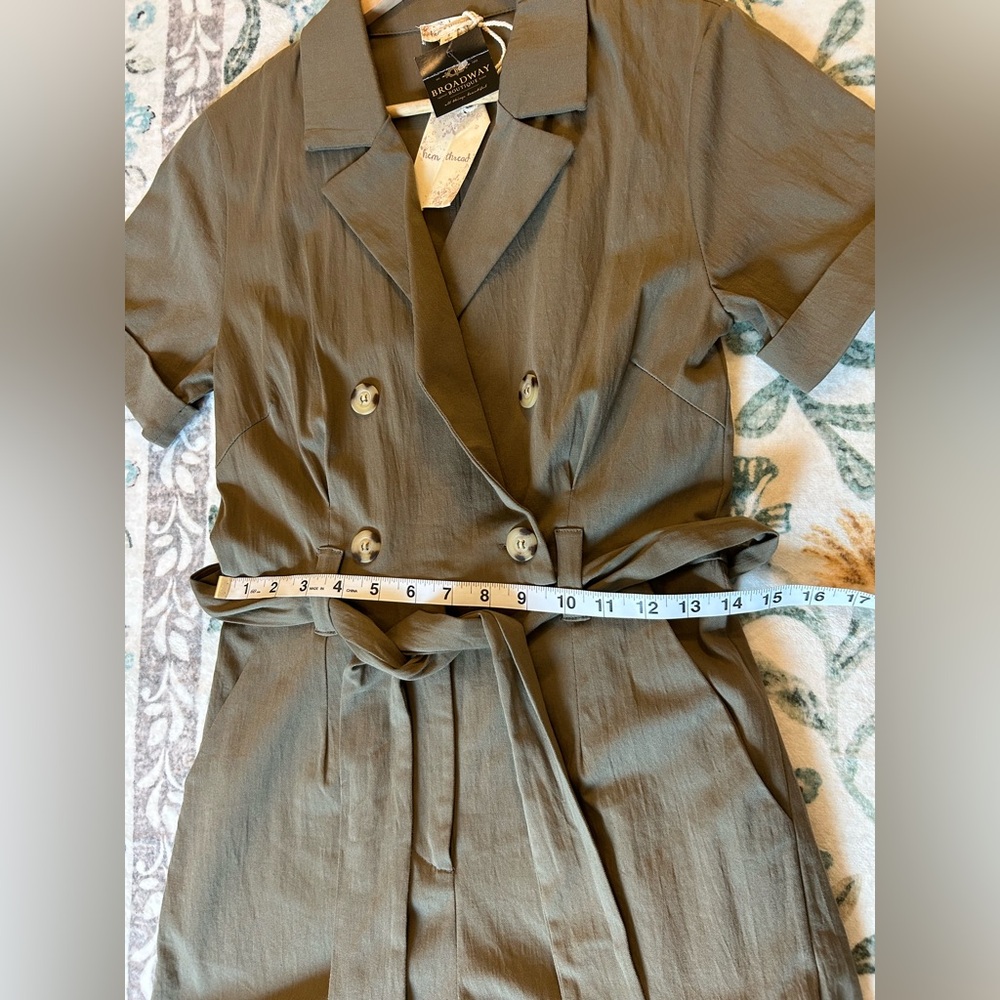 Hem & Thread Olive Green Short Sleeve Romper - Picture 12 of 16